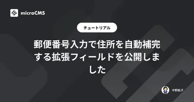郵便番号入力で住所を自動補完する拡張フィールドを公開しました
